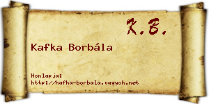 Kafka Borbála névjegykártya